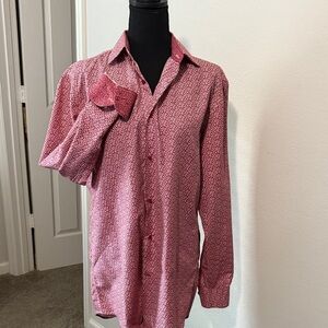 Men's Maroon Patterned Shirt